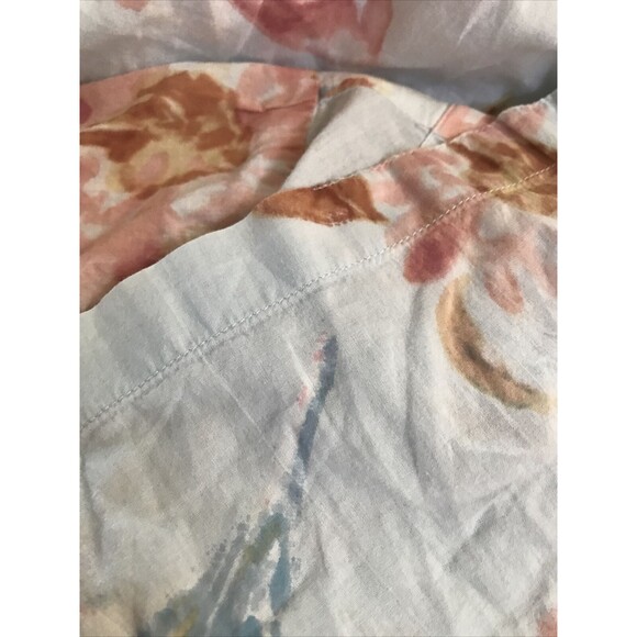 Plum Pretty Sugar Robe S Cotton Blue Floral Birds Long Sleeve Kimono Tie Short - Picture 5 of 9